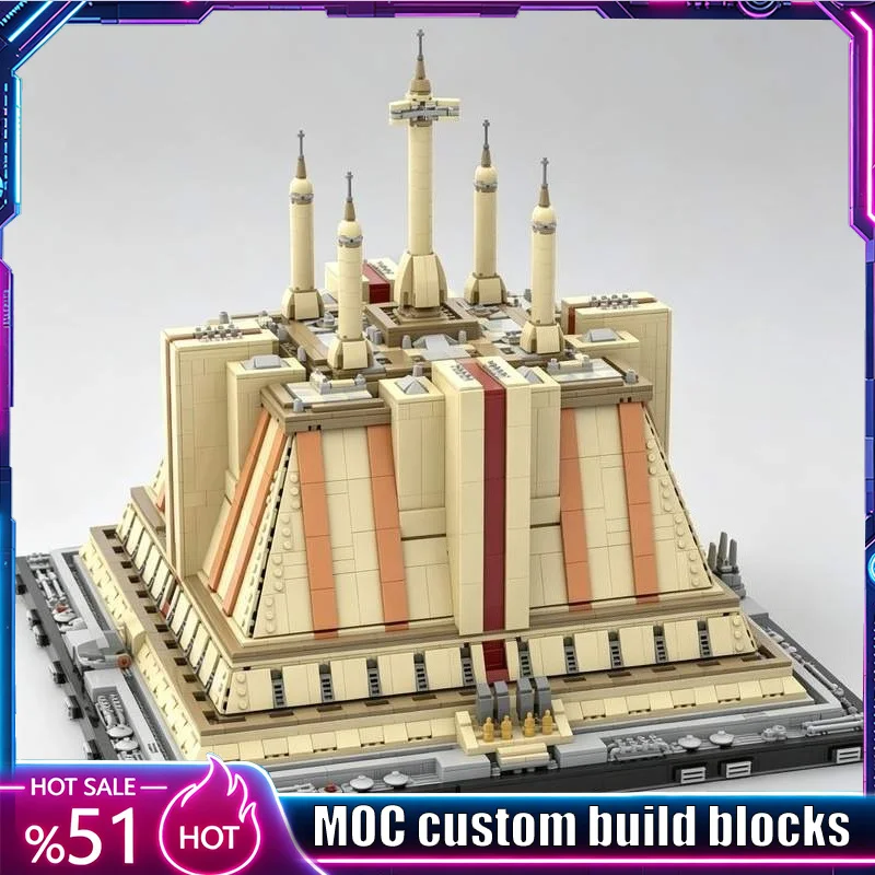 8480 Piezas, Templo Jedi MOC, Modelo de Arquitectura de Ciencia Ficción, Bloques de Rompecabezas Personalizados, Juego de Construcción Creativo DIY, Juguete Educativo, Regalo Coleccionable