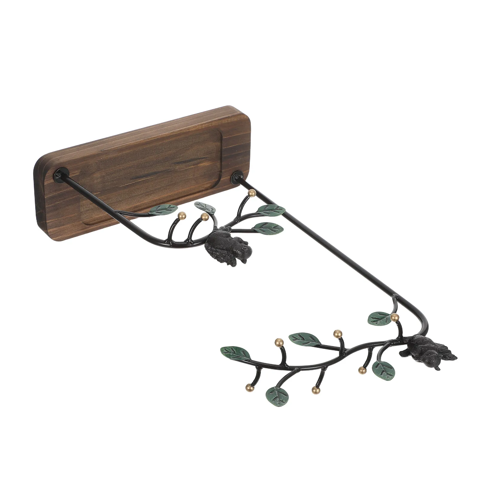 

Metal Jewelry Tree Stand with Wooden Tray Base Rustic Modern Earring Necklace Bracelet Display Holder Organizer for Home Decor