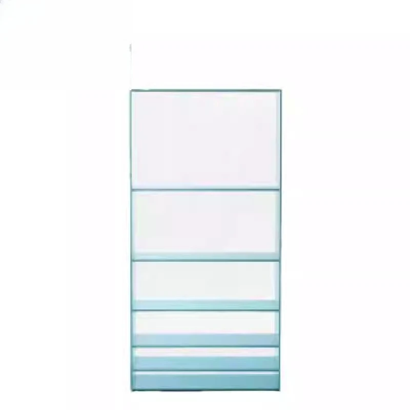 

Gradual change blue glass display cabinet Italian minimalist living room bookcase display cabinet wall locker