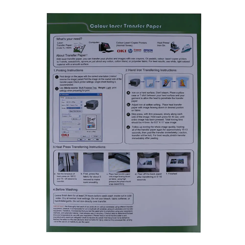10pcs Thermal Transfers Paper Realistic Effect​ Sublimation Print Paper No  Multifunctional for Light Color Fabrics Cloth