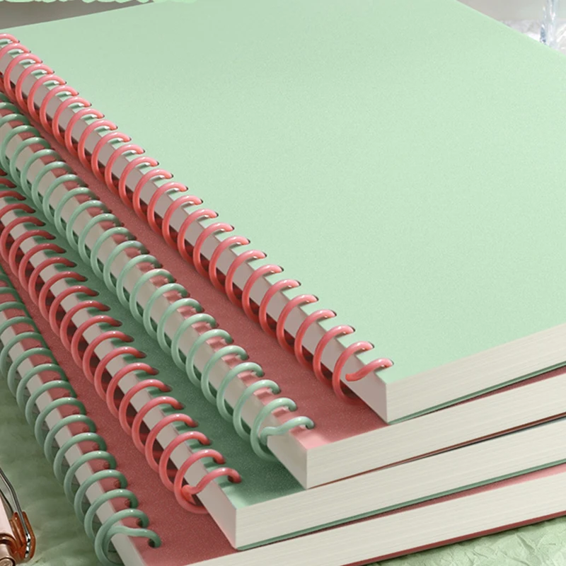Spiral Coil Notebook A5/B5 60 Sheets Horizontal Line Notepad Macaron Color Cover Daily Writing Journal Stationery
