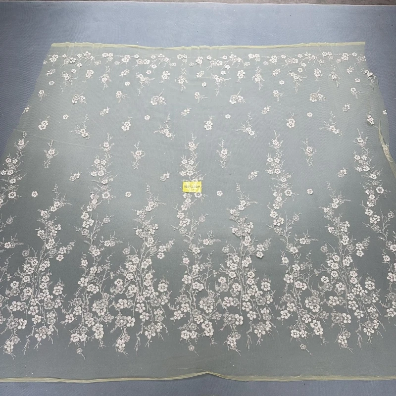 

10 Yards Yellow Fadhion Patterned Wedding Dress Fabric with Mesh Gold Spray Lace 150cm Wedding Party Spray gold Tull fabric