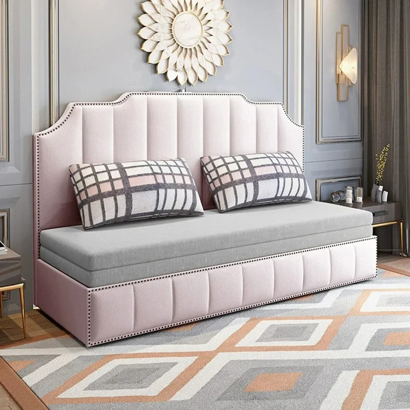 Light luxury American small apartment sitting and sleeping living room multi-functional push-pull foldable dual-use