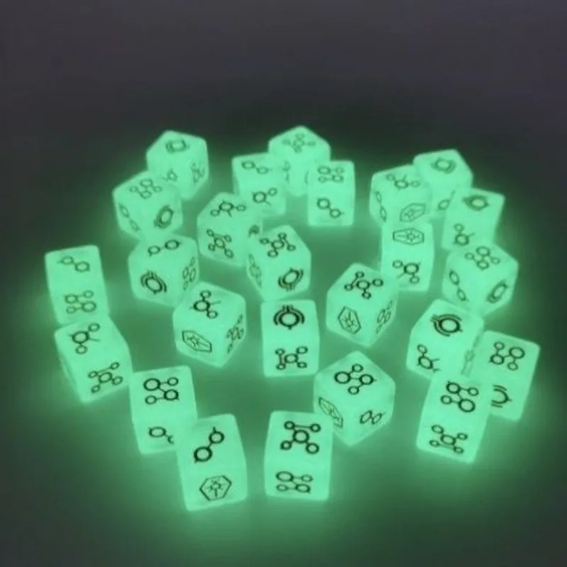 20Pcs Warhammer 40K Necron Dice Set Glow-in-the-Dark D6 Dice with