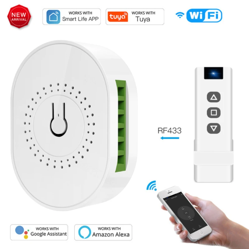 Tuya-Joli Intelligent Wifi RF433 pour Volet Roulant, Moteur Électrique, Commande Vocale avec Alexa Google Home