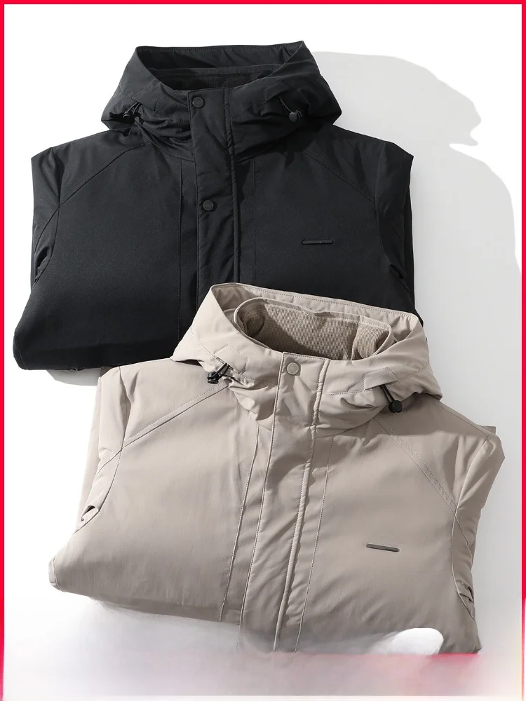 

Outdoor Men's Thiened Du down Jaet Windproof Warm Casual Faion Urban Sle Polyester Fiber Zipper Closure Workwear