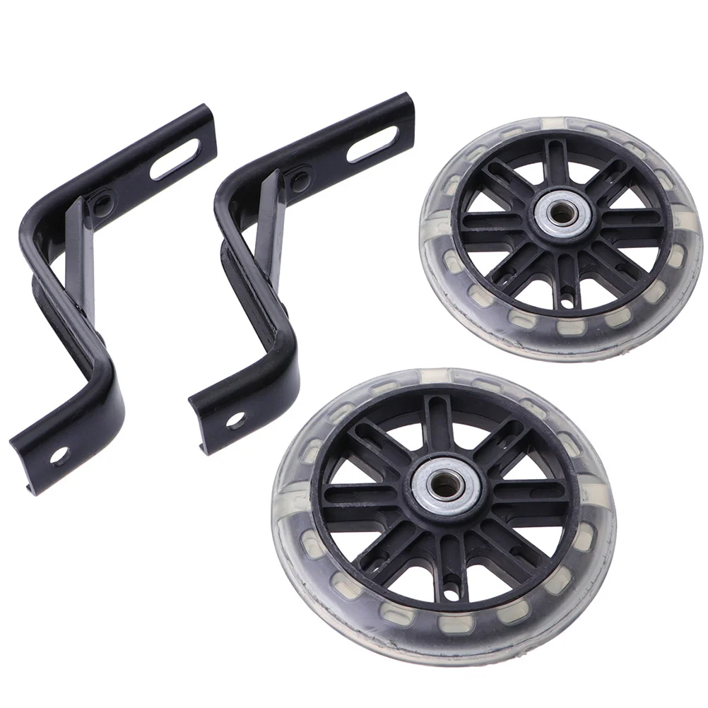 

2Pcs Bike Training Wheels Flashing -Resistant Mute Auxiliary Wheel for 18 Inch Bicycle Black