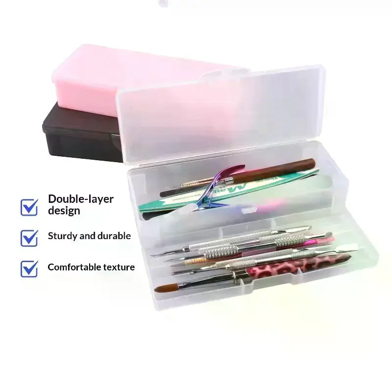 /JCS/Layer Frosted Nail Storage Box Removable Tray Large Capacity For Home Manicure Salon Use Nail Tool Organizer Case Double