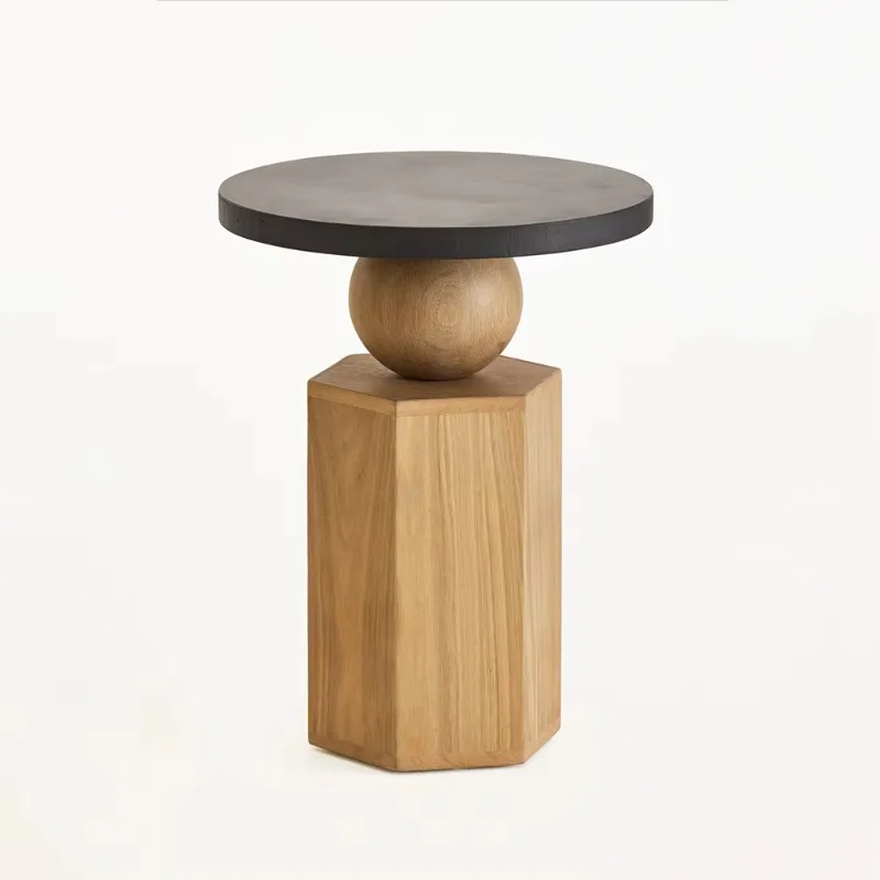 

Прочная деревянная круглая прикроватная тумбочка для спальни отеля, многофункциональный стол