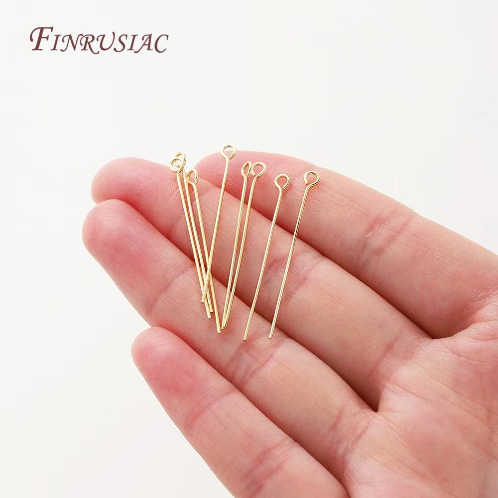 100Pcs/lot 18K Gold Plated Ball Head Pins&Eye Pins,Flat T Head Pins,Metal Wire Pins For DIY Beading Jewelry Making Supplies