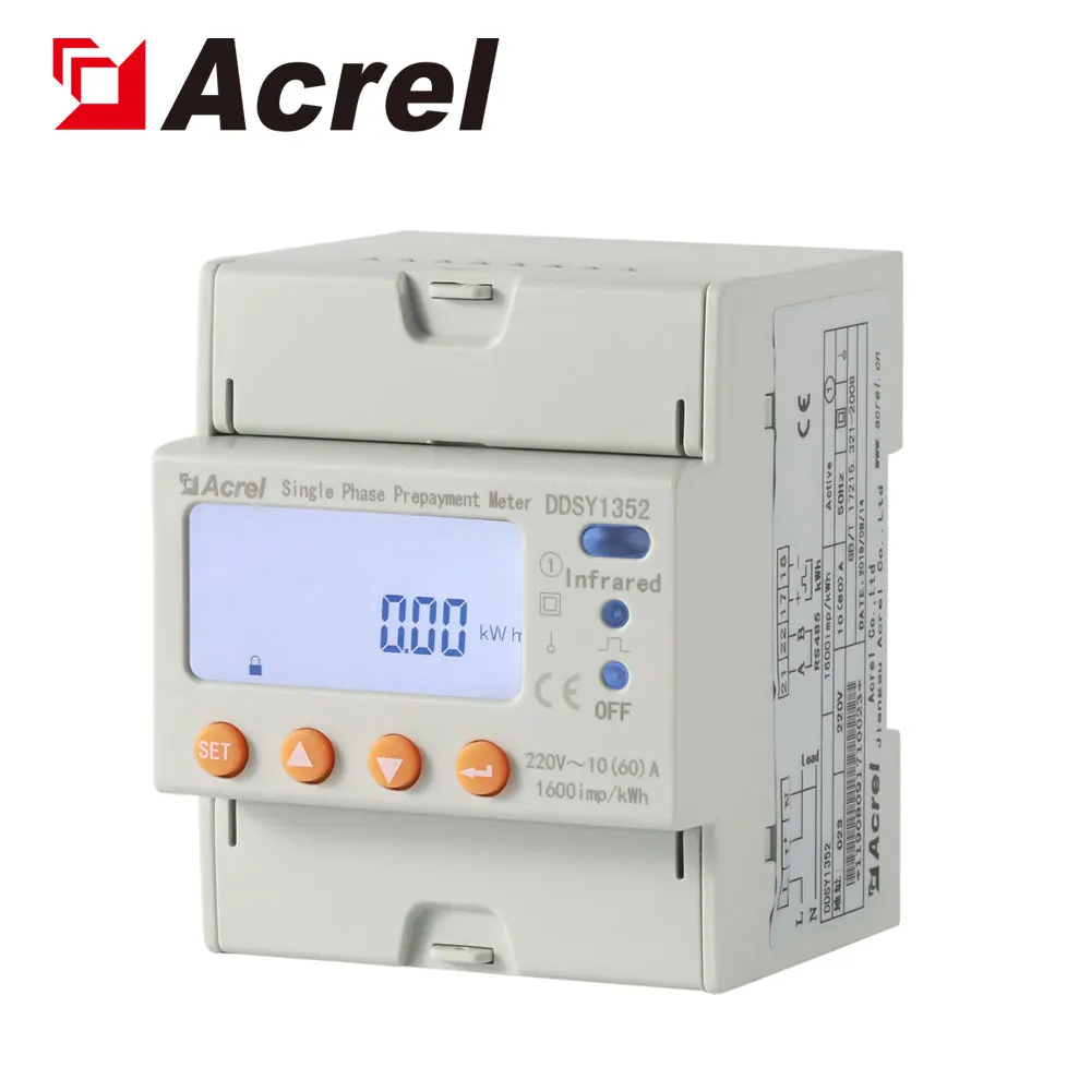 Acrel ADL100-EYNK/F4GHW Power Management Communication RS485 Single Phase Din Rail Prepayment Energy Meter