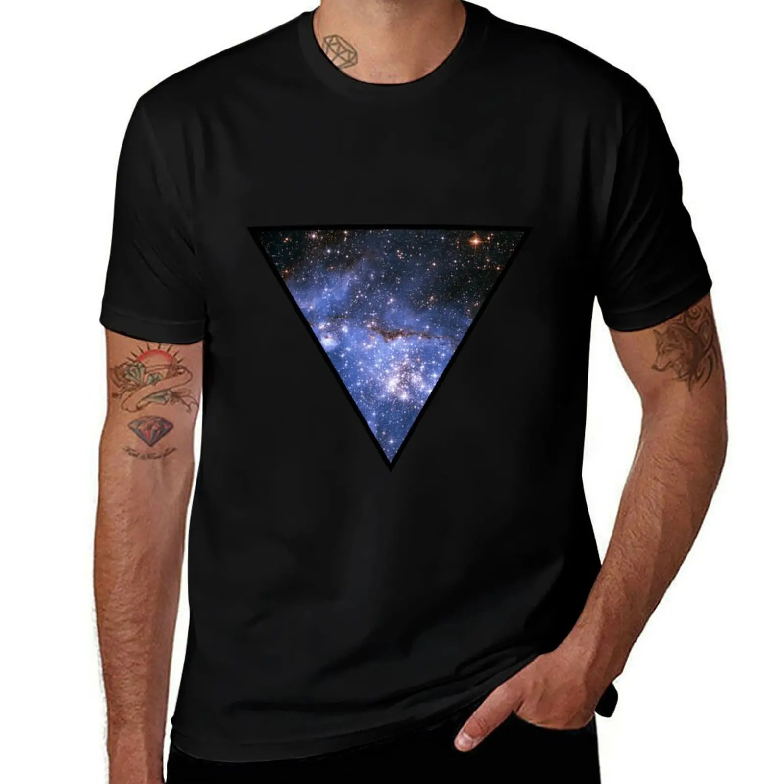 

Inverted Space Triangle T-Shirt man t shirt cotton high quality black cotton t-shirt plain for man package T-Shirt