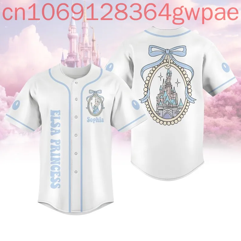 Disney Frozen Olaf Maglia da baseball con stampa 3D Camicia da donna da uomo Top Estate Elsa Casual Manica corta Camicie da baseball per bambini