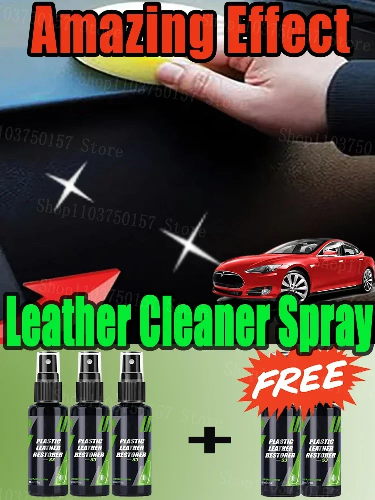 Car Plastic Restorer Polish Leather Cleaner Spray Back To Black Gloss Interior Plastic Renovator Car Accessorie