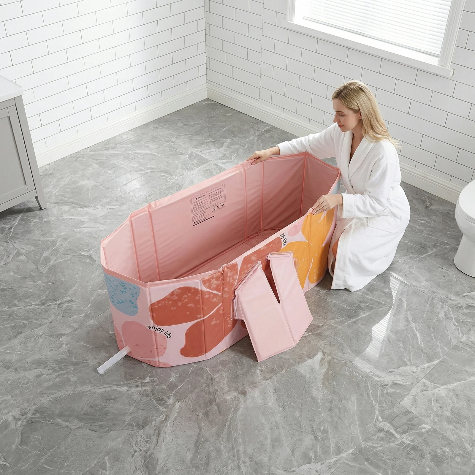 

47 Inch Ice Bath Tub 5-Layer Insulated Liner Inflation-free Bathtub for Athletes Adult Fo Home Indoor & Outdoor Showers