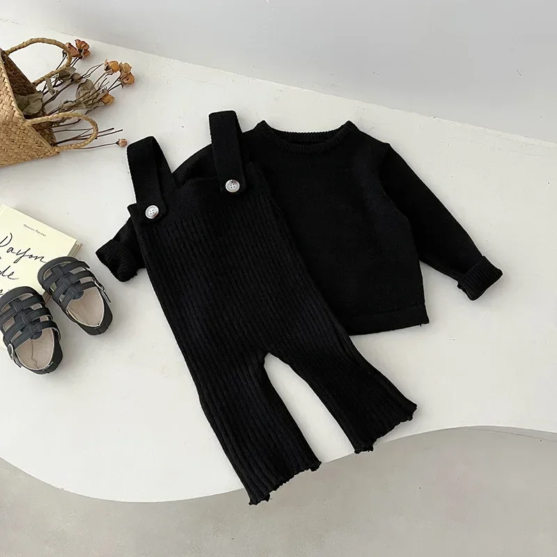 Baby Items 2023 Autumn Baby Clothes Casual 0 To 3 Year Pants for Children Boy/girl Children Top and Bottom Sweater Strap Pants