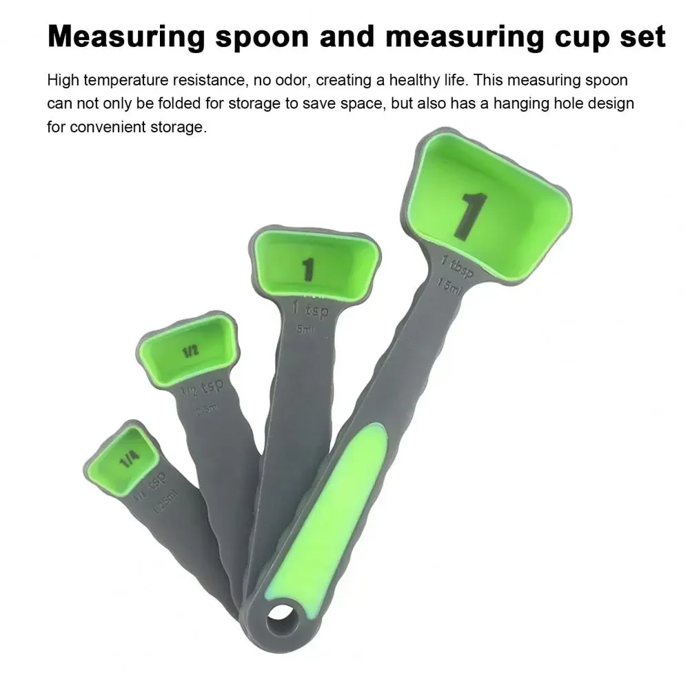 Measuring Cup Set Finely Crafted Measuring Tools Silicone Measuring Cups Set High Temperature Resistance Comfortable for Baking