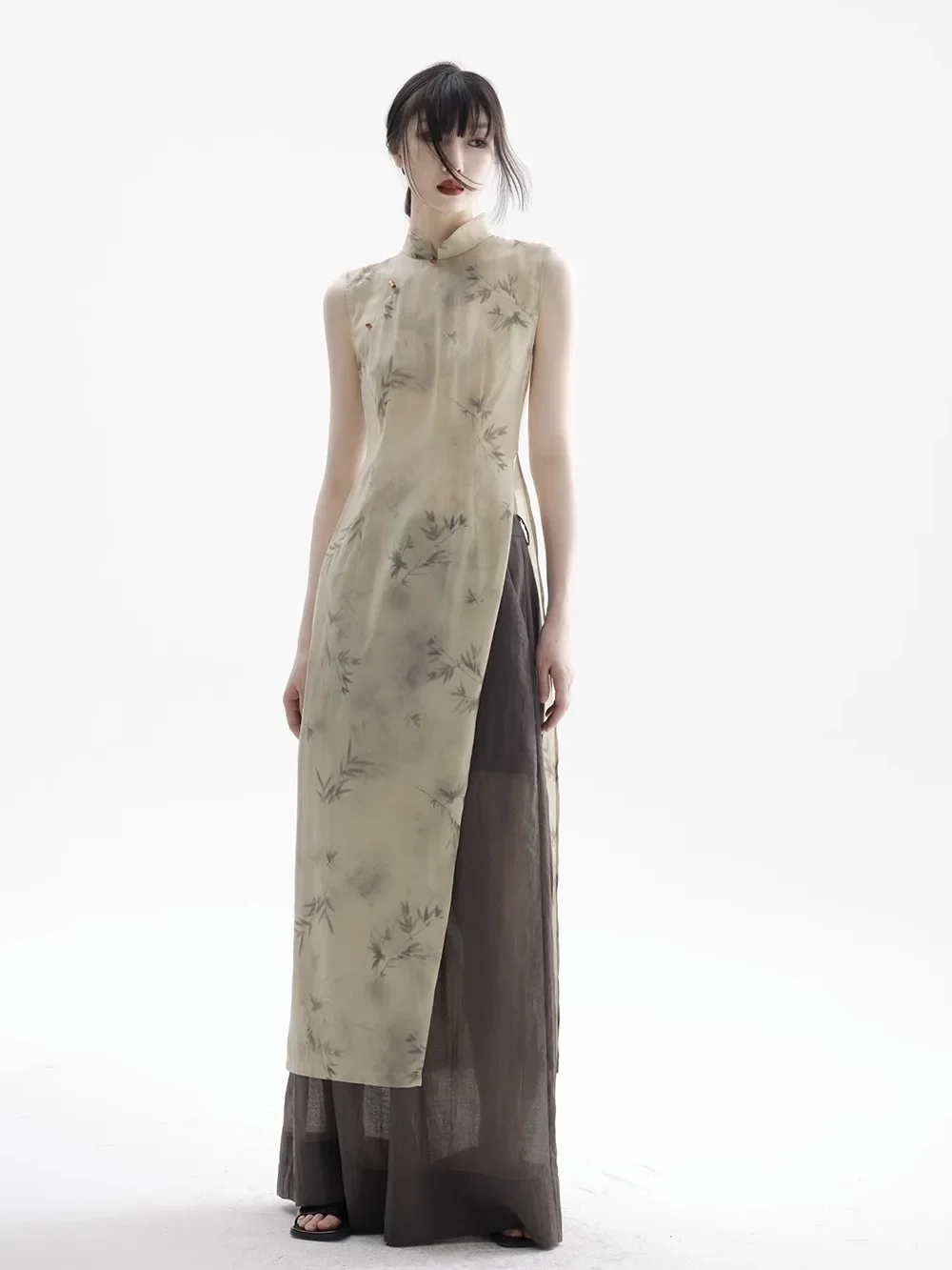 vietnam-classic-traditional-sleeveless-ao-dai-breathable-chinese-national-style-cheongsam-with-trousers-vintage-elegant-dress