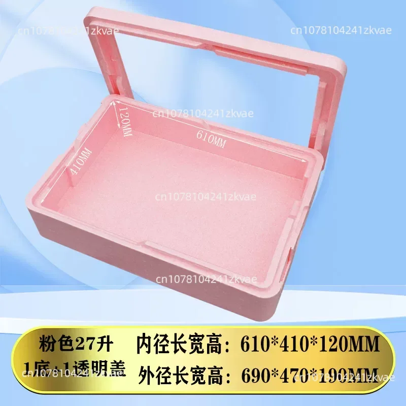 Portable Insulated Foam Cooler Box: Transparent Cover Design, Also for Tiramisu Mold Storage
