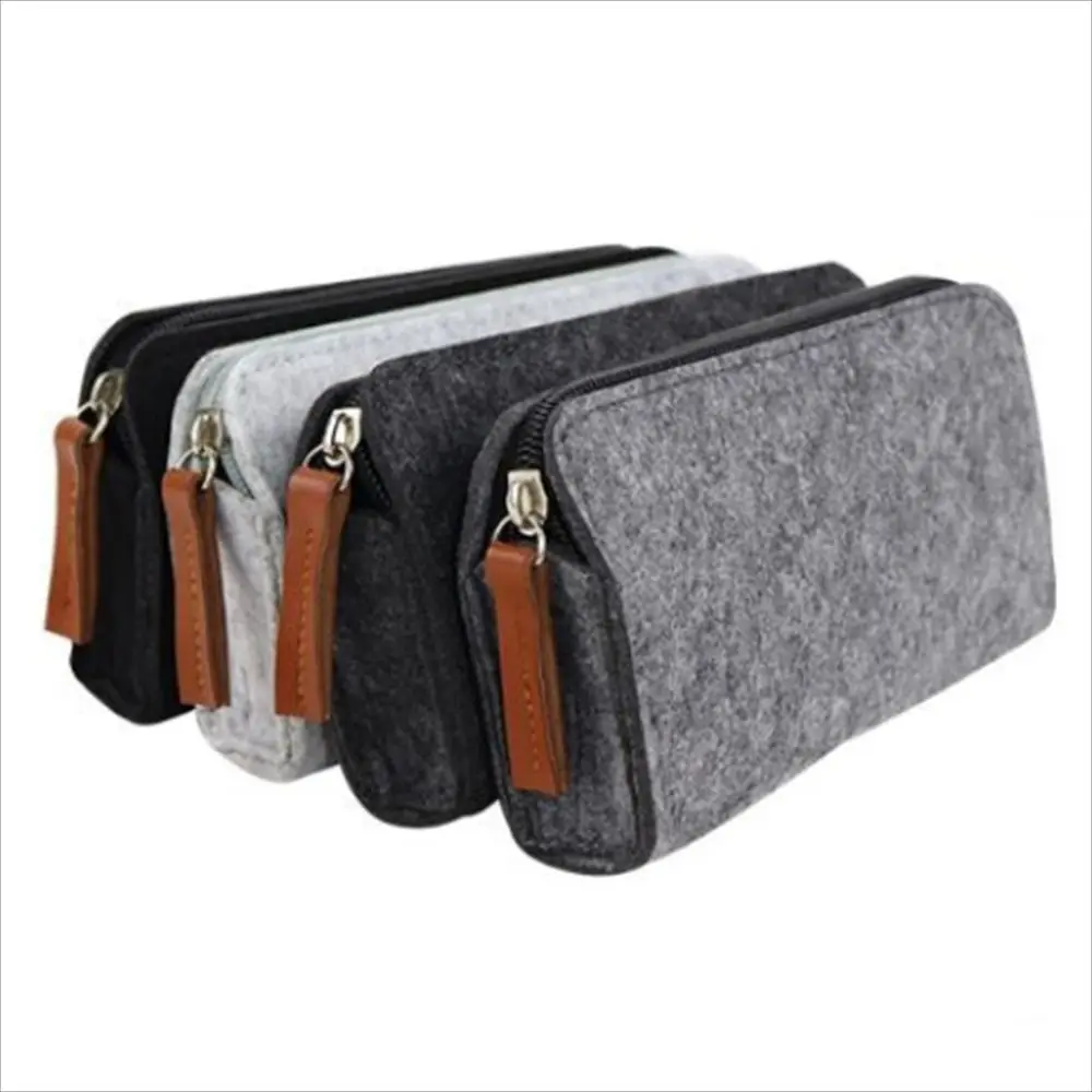 1PC Kawaii Felt Pencil Case Large Capacity Pen Pouch Pencil Bag for Girls School Office Supplies Organizer
