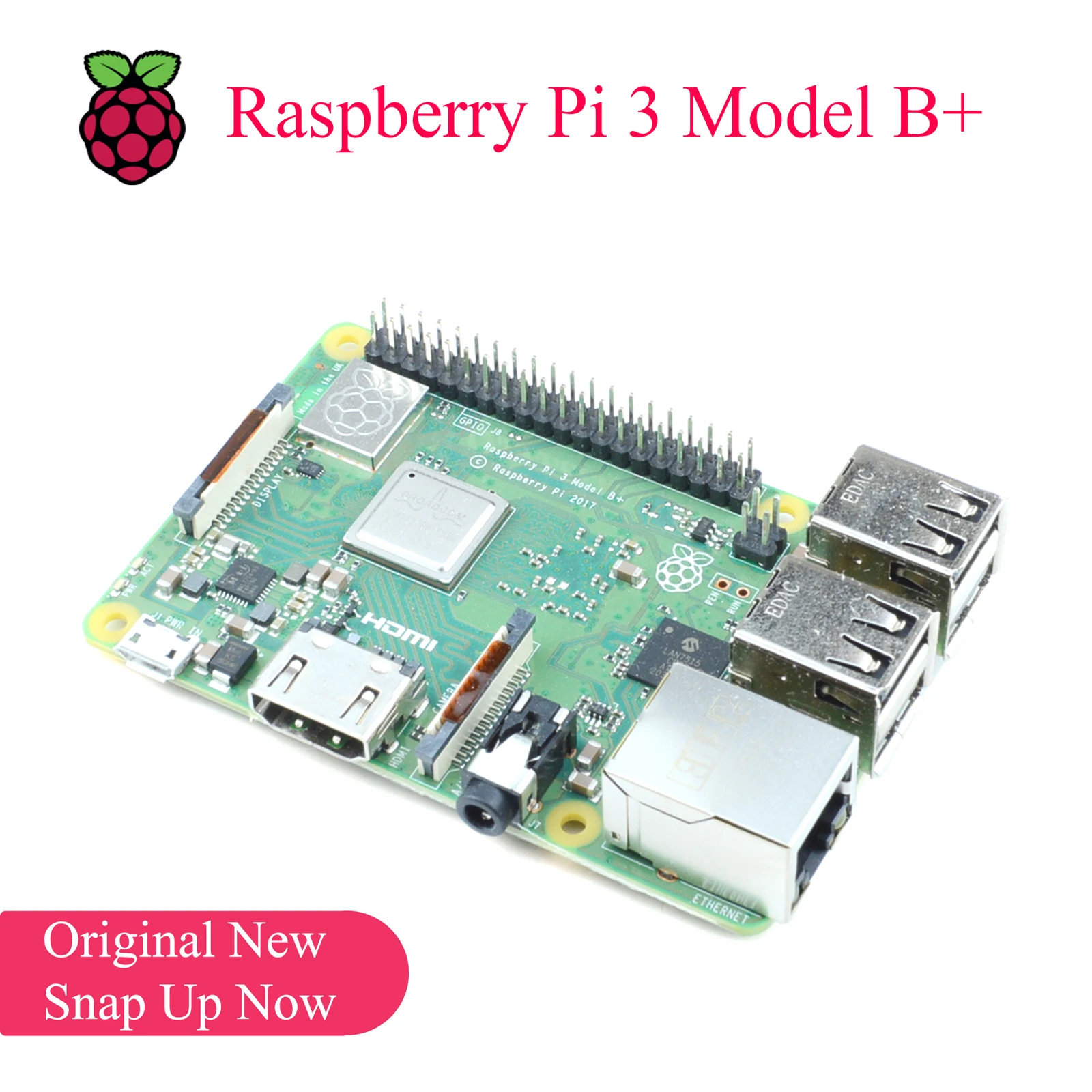 Imagem -04 - Raspberry pi Modelo b 3b Mais Placa de Desenvolvimento Novo Chip Cpu Core 1.4ghz Ram 1ghz 2.4g e 5g Wifi Bluetooth 4.2 Original