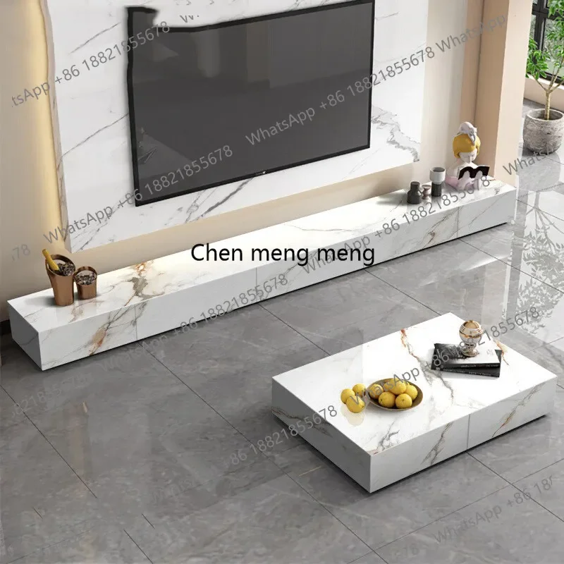 X188 Modern stands simple rock slab TV cabinet light luxury Italian small side cabinet home tv stand panel living room furniture