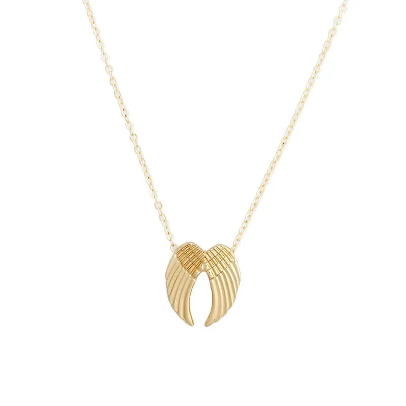 New Trendy Fashion Silver Gold Color Alloy Heavenly Angel Wings Pendant Necklaces for Women Girl Fashion Jewelry Dropship