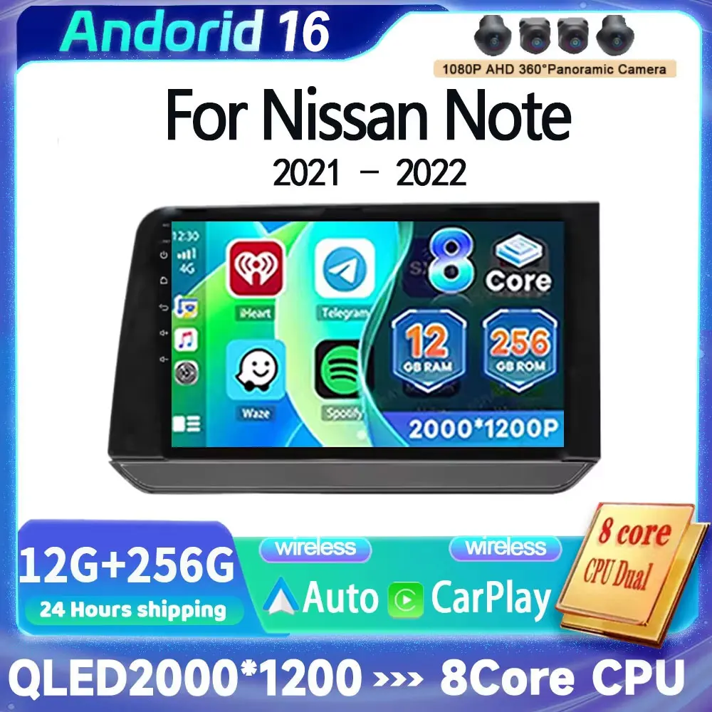 10 inch Android 16 Car Stereo for Nissan Note 2021 2022 Radio Touch Screen Carplay Auto GPS WIFI 4G Navigation GPS Autoradio 4G