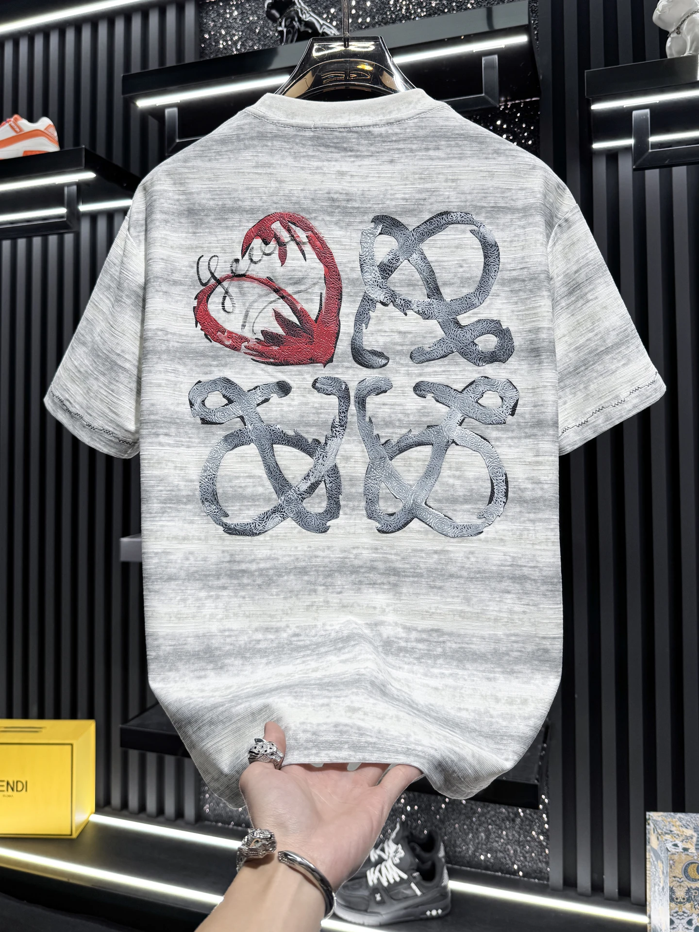 

Мужская свободная футболка с принтом тай-дай в виде сердца, дышащая, из смесового хлопка и полиэстера, летняя, модная, брендовая, в американском стиле, в полоску