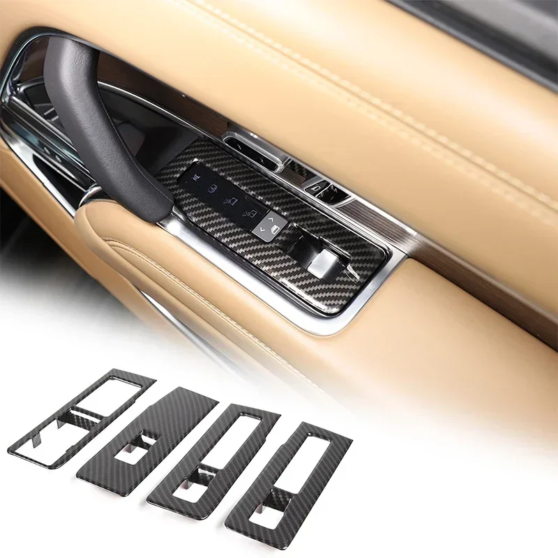 Pour Range Rover Vogue 2023+ : Cache décoratif de cadre de lève-vitre en fibre de carbone style ABS – Accessoires de modification intérieure