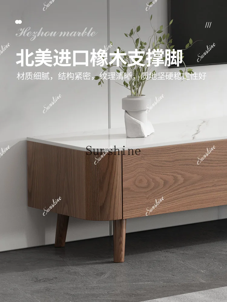 

Modern simple rock slab coffee table TV cabinet combination household FT