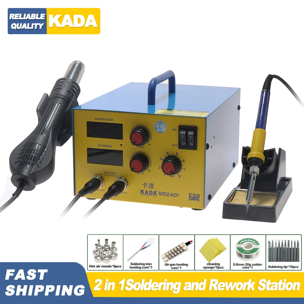 KADA 952AD+ BGA Rework Solder Station Soldering Hot Heat Air Gun  Digital Solder Iron For SMD Welding Repair Desoldering Tools