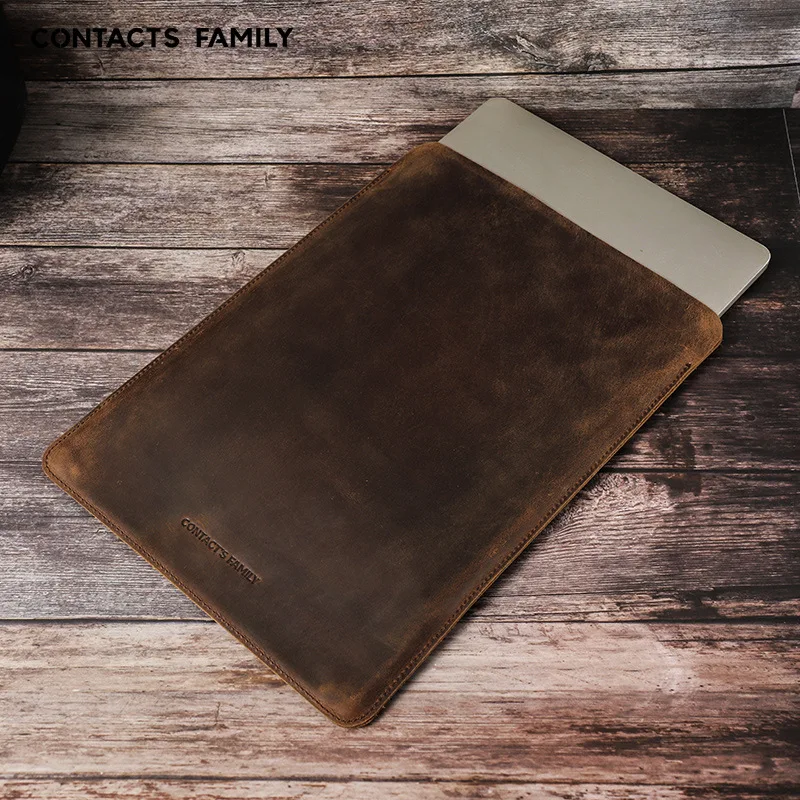 Leather Protective Cover for MacBook pro 13.3 Inch Vertical Style Notebook Computer Air with Genuine Leather Inner Case