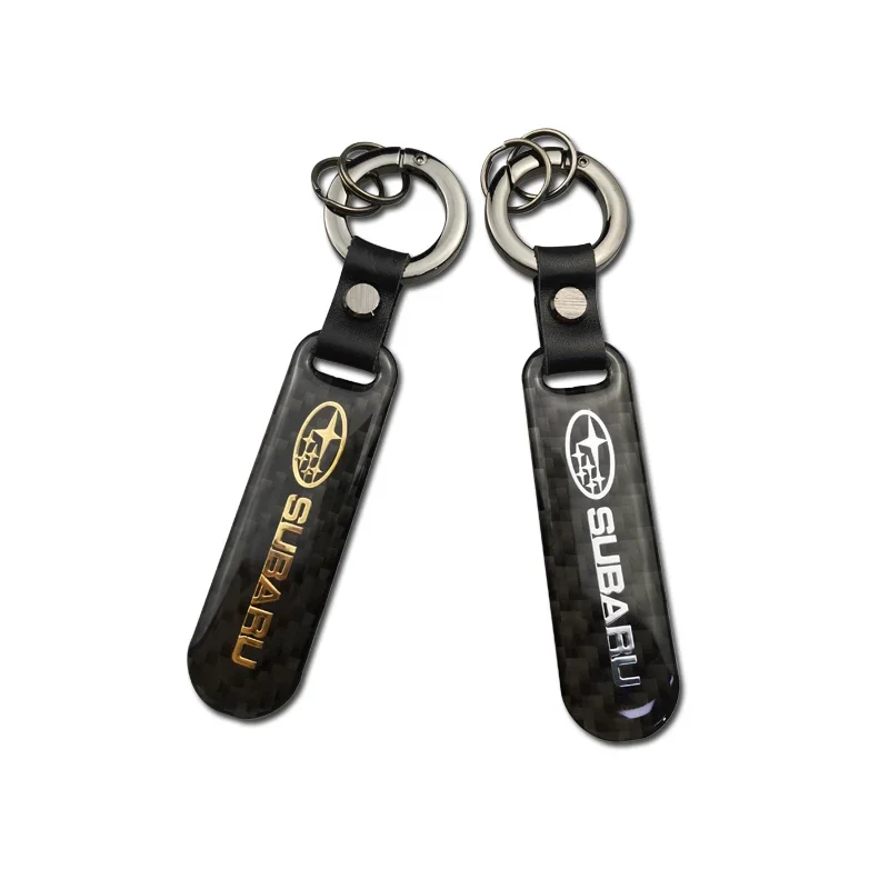 Carbon Fiber Car Key Chains Auto Logo Keychain Key Ring for Subaru Forester Impreza Tribeca WRX BRZ DRL XV STI Outback Legacy