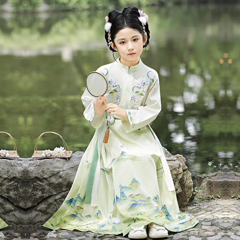 

Ancient Chinese Tang Suit Hanfu Dress Children Holiday Stage Performance Costume Kids Girls Traditional Dance Robe Cosplay