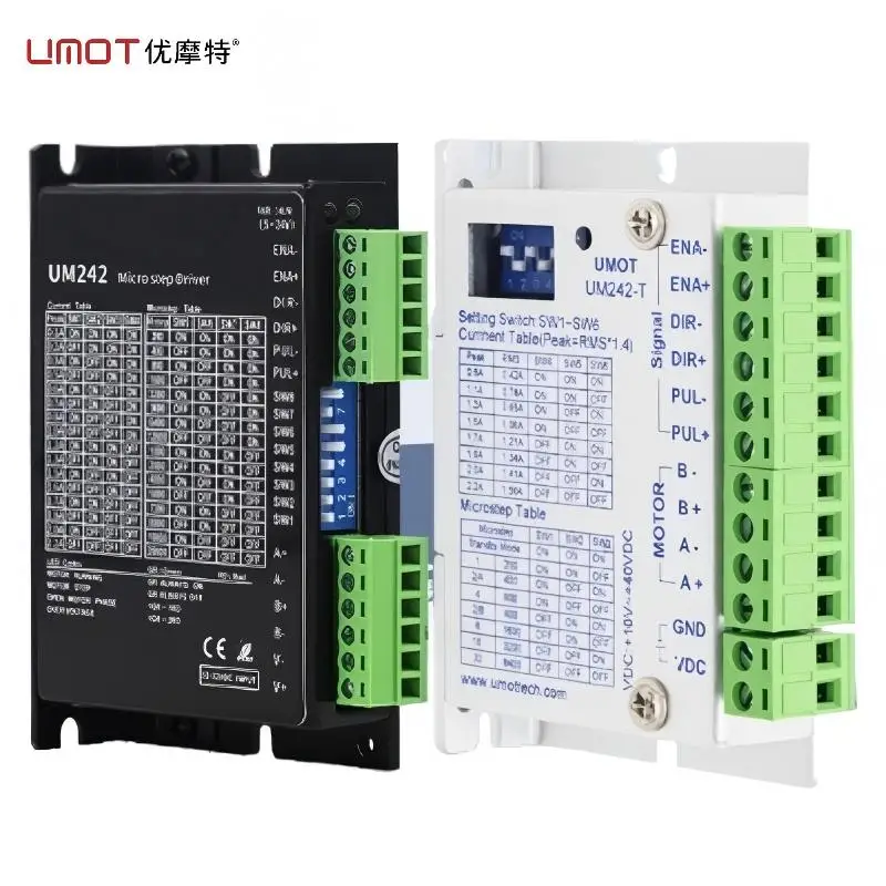 

UMOT 20-50V DC 0.1-4A Pulse+direction RS485 Closed-Loop Hybrid Stepper Driver for 20-60mm Nema8/11/14/16/17/23/24 Stepper Motor