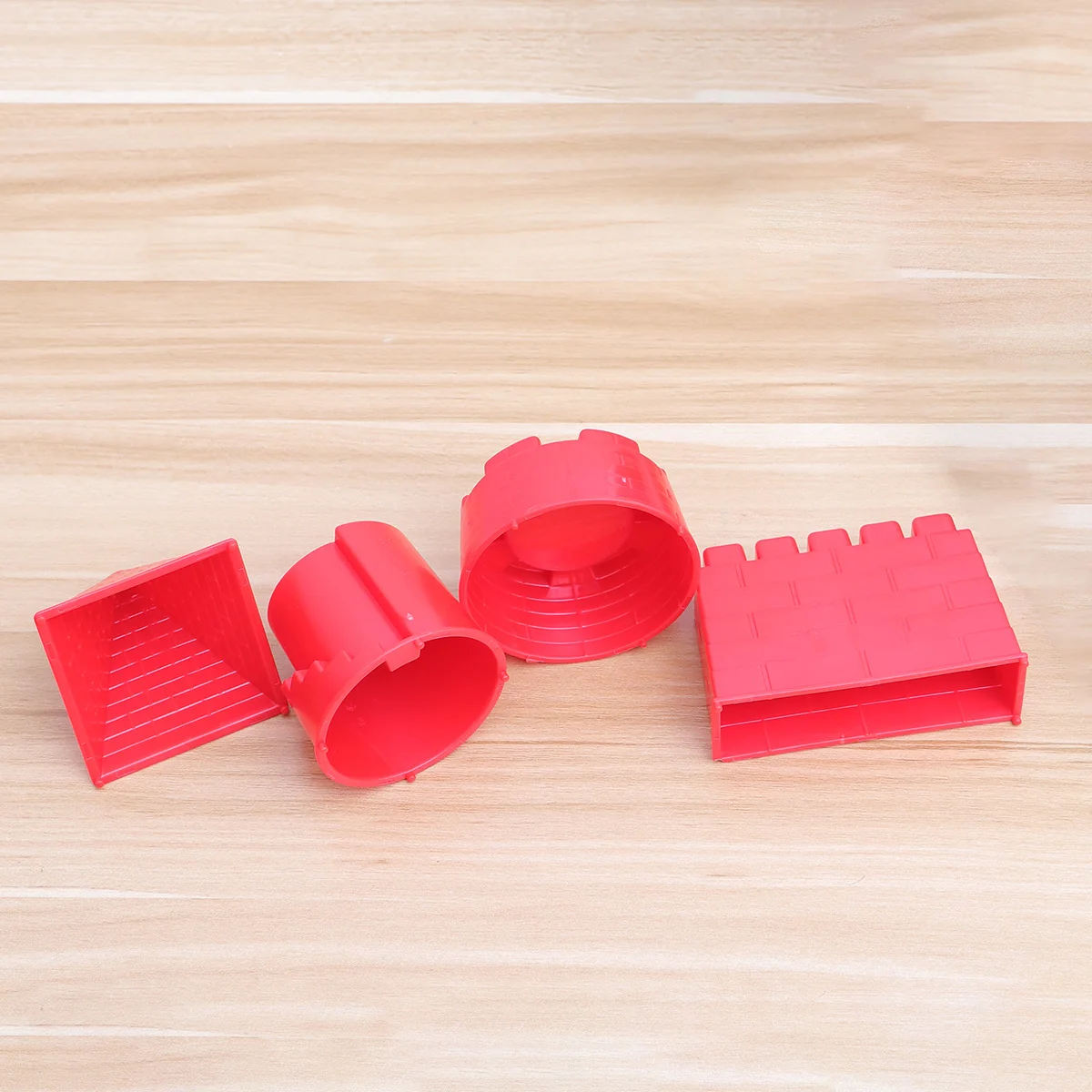 مجموعة لعب الشاطئ مكونة من 4 قطع من قوالب رمل القلعة البلاستيكية الممتازة للأطفال أدوات دلو الرمل هدية للأولاد والبنات #5