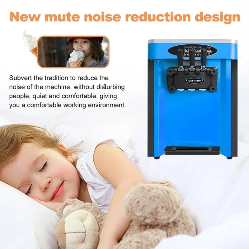 Sanwei Rainbow Fully Automatic Soft Ice Cream Machine Desktop Electric Sundae Milkshake Machine