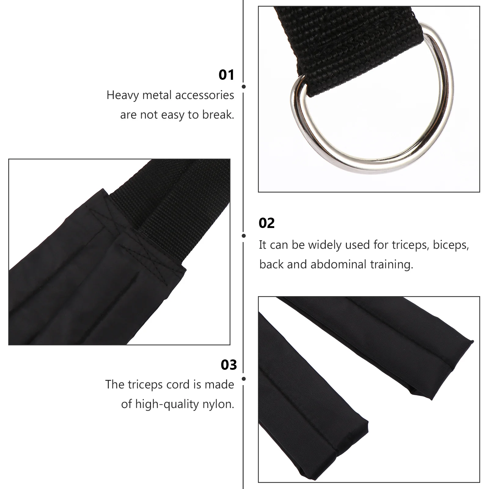 حبل للياقة البدنية ثلاثي الرؤوس، مرفق كابل من النايلون عالي التحمل لأكتاف الظهر ذات الرأسين، نظام بكرة الصالة الرياضية المنزلية