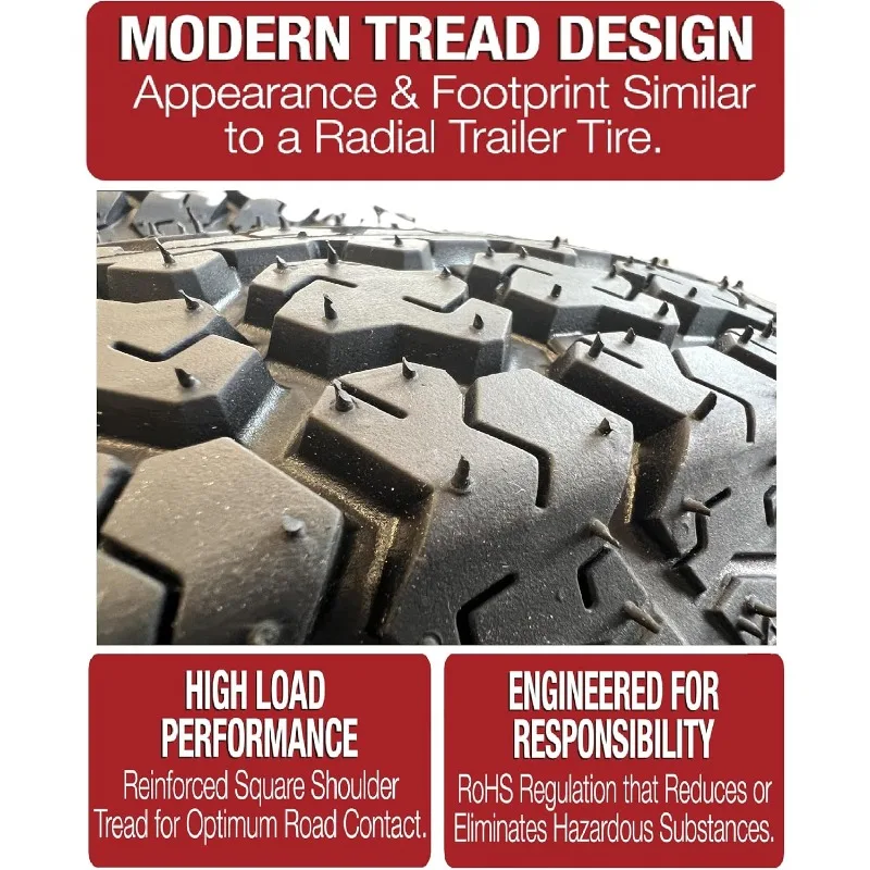 Ban Trailer 2-Pack Rims ST175/80D13 B78-13 Load Range C 5 Lug 13" Roda Jari-Jari Putih - Garansi 2 Tahun dengan Roadside Assistance Gratis