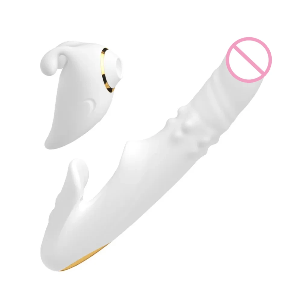 2IN 1 Vibrator Telescopic G-spot Vibration Dildo Clitoris Stimulator Swing Heating Sucking Orgasm Adult Sex Toy For Women Couple
