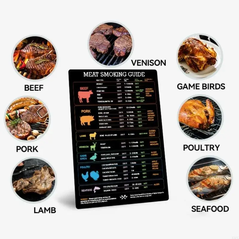 Colorful Air Fryers Cooking Guide For Various Meats BBQ Accessory X3UC