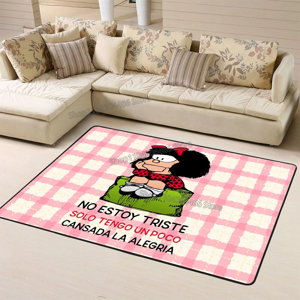 Mafalda Floor Mats Living Room Rug Anime Gaming Mats Carpet for Bedroom Antiskid Rugs for Bathroom,kitchen Home Decoration Gift