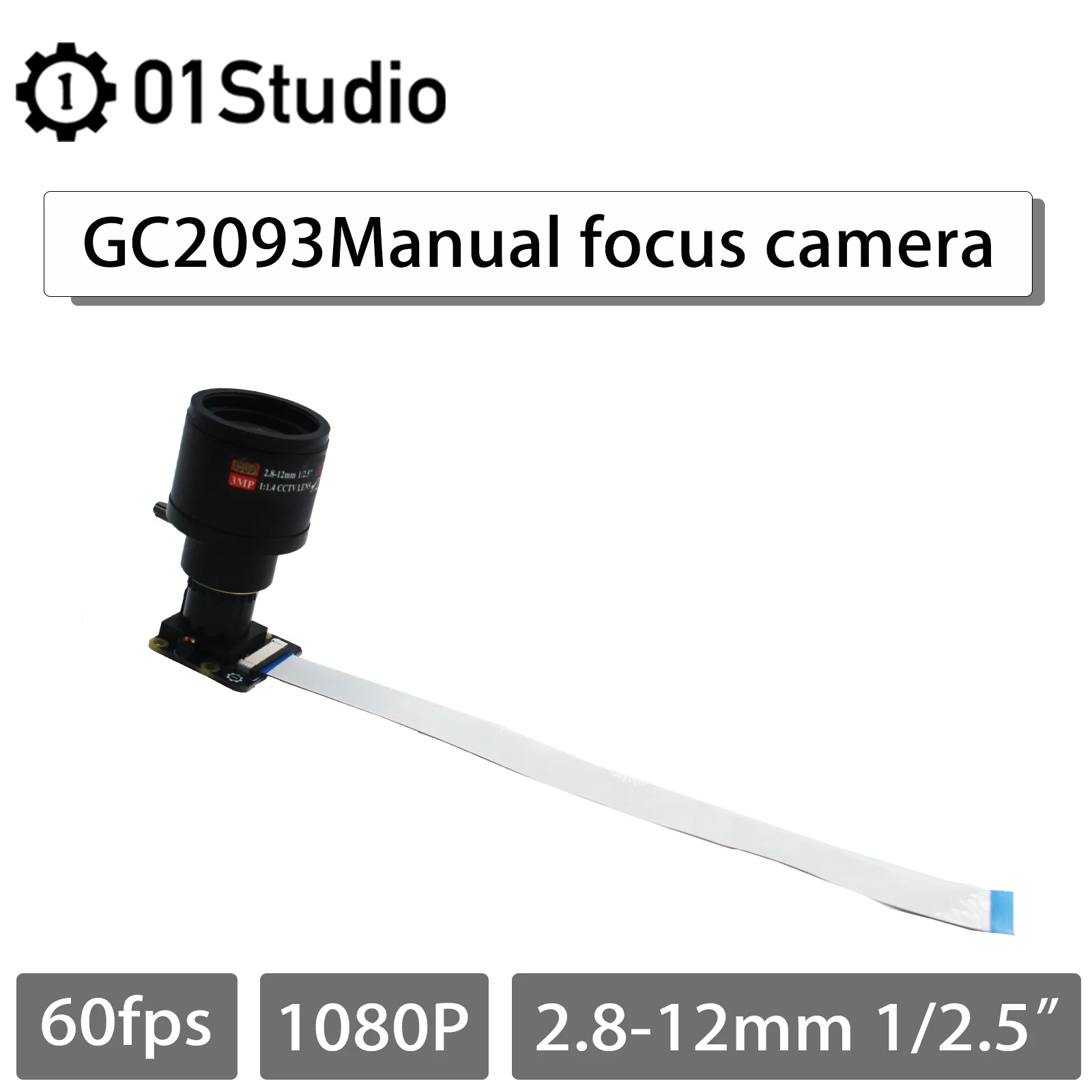 01Studio GC2093 Manual Focus Camera Module, CanMV K230 AI Development Board 1080P 60fps.