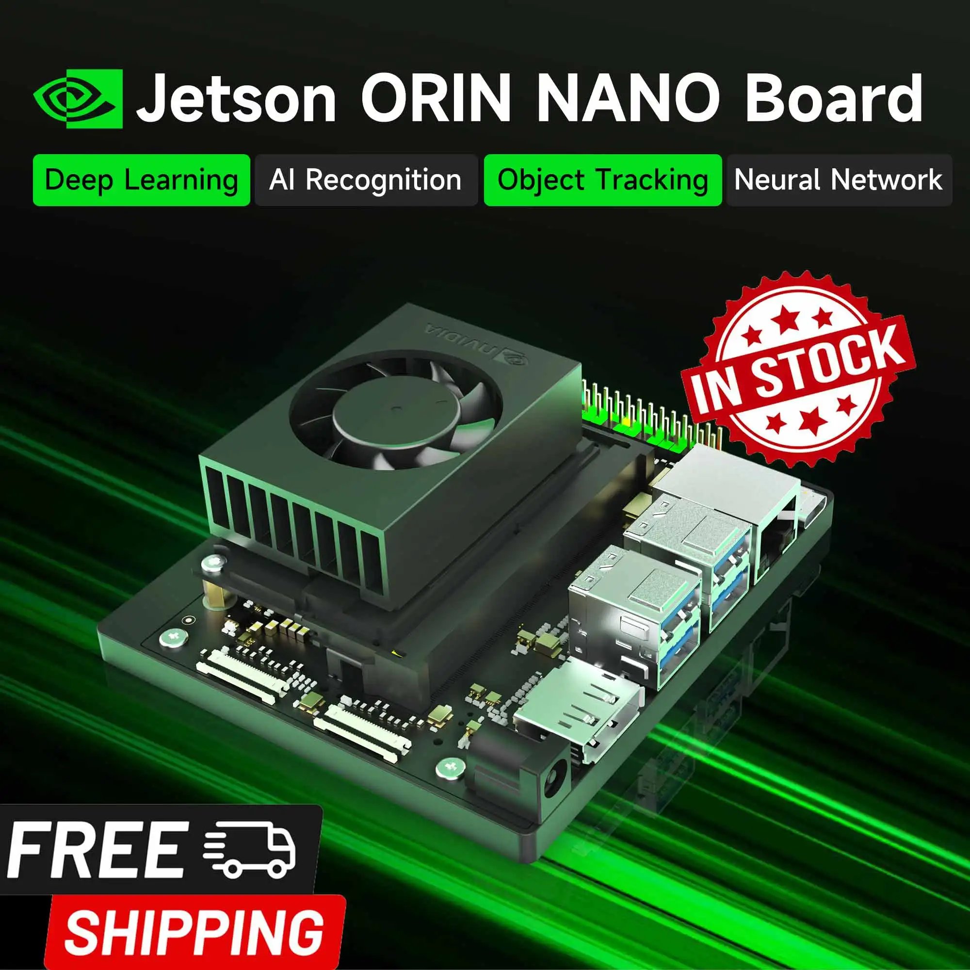 Jetson Orin NANO Board Developer Kit with 8G 4G RAM Ubuntu 20.04 128G SSD for Artificial Intelligence Programing Learning