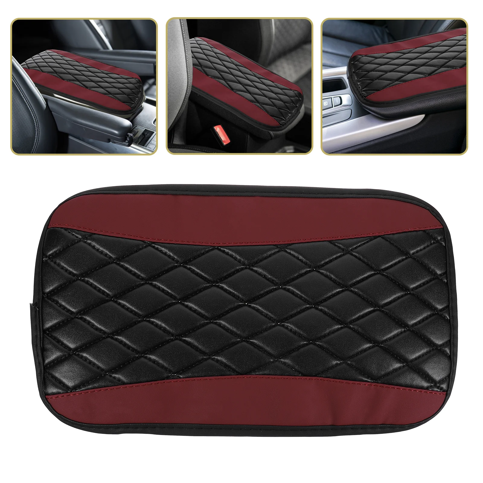 

Car Center Console Pad PU Armrest Cover Waterproof Durable Anti-Slip Car Armrest Cushion Protective Auto Cover