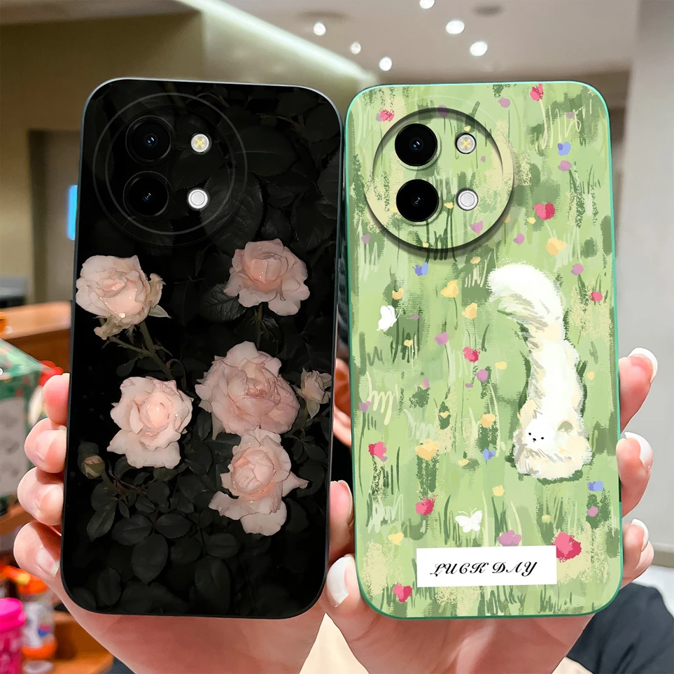 Trendy Phone Case For VIVO Y38 Y200i T3x Back Cover Pretty Cat Kitten Soft Silicone Durable Coque For VivoT3x VIVOY200i Funda