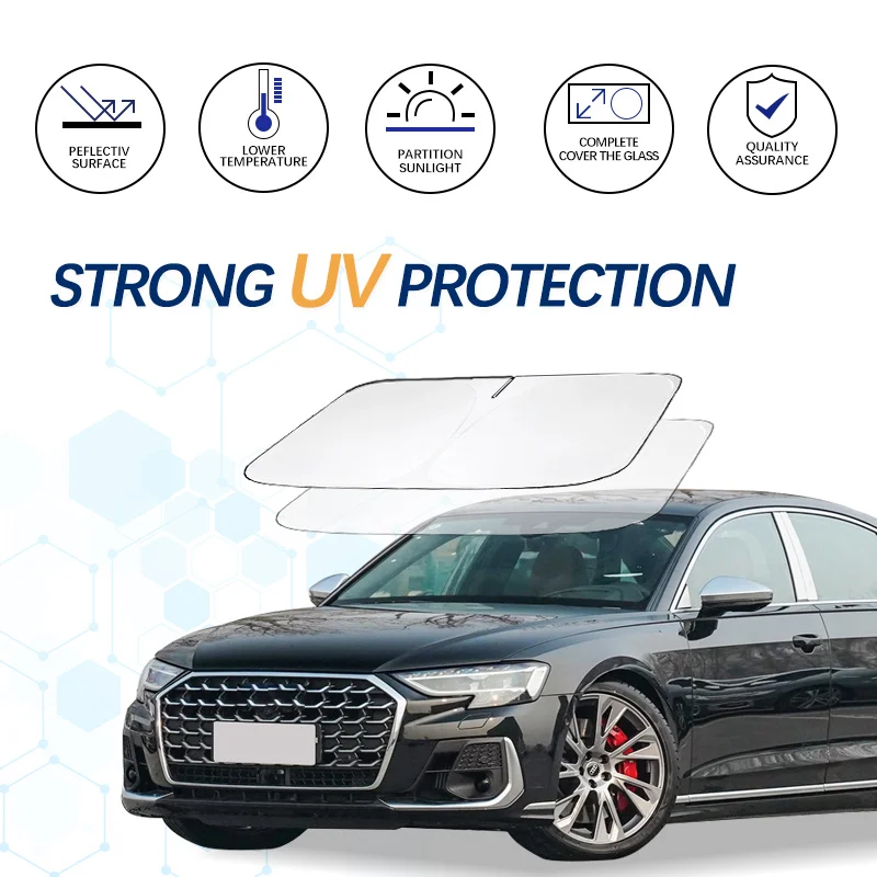 

Windshield Sun Shade For Audi S8 D4 D3 D2 2007-2024 Sunshade Sun Visor Protector Foldable Blocks UV Rays Keep Your Car Cooler