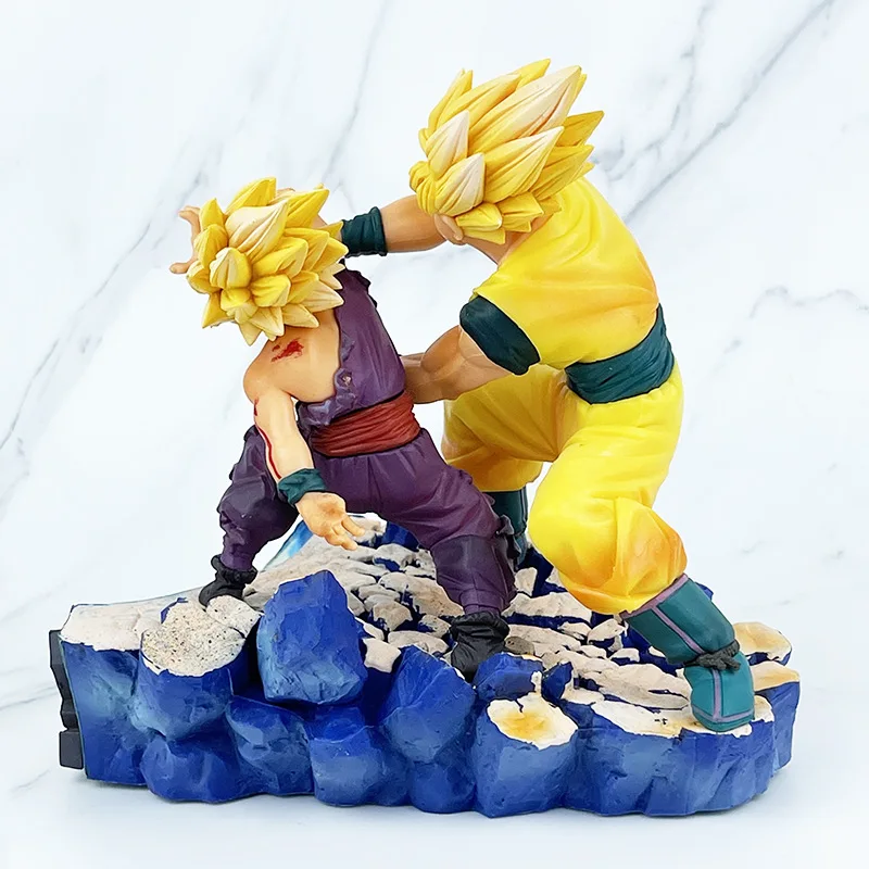 Dragon Ball Z Anime Model, Son Goku Son Gohan, figura de ação, pai e filho, brinquedos Shock Wave, presentes de aniversário, 16cm