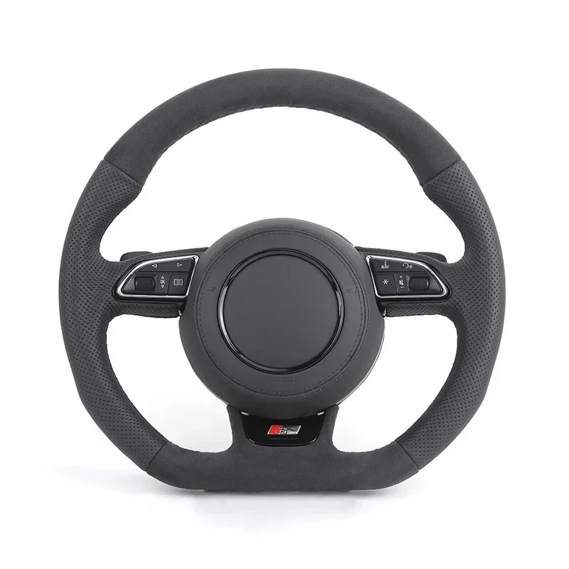 

Steering Wheel For Audi Premium Custom Black Perforated Leather A6 A3 A4 A5 Q5 RS3 RS7 Q7 C6 C8 A8 S6 S7